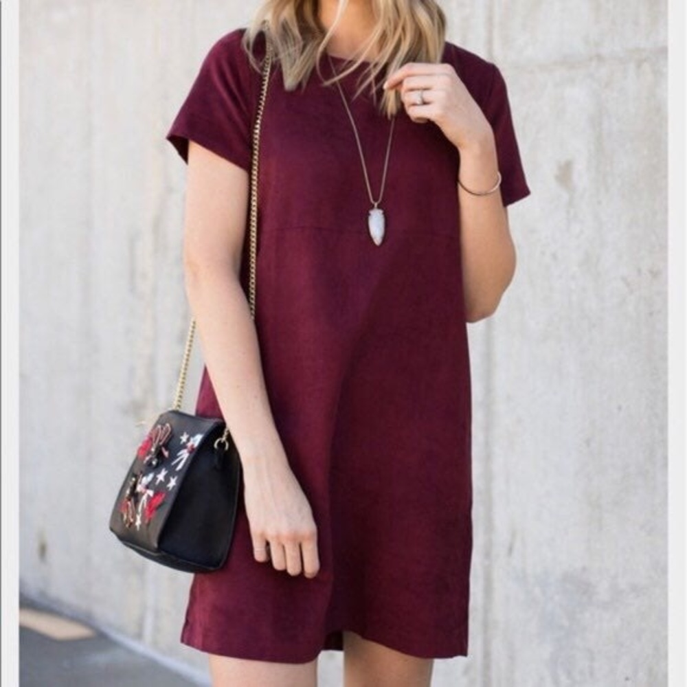 Brandy Melville faux suede T-shirt dress